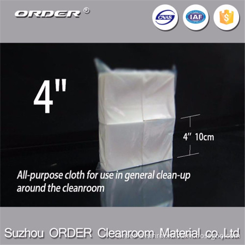 4"*4" Wood Pulp Polyester spunlace nonwoven cleanroom wiper